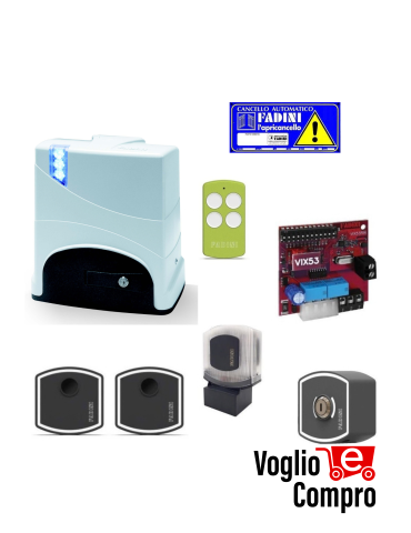 KIT FADINI 633K0VL JUNIOR 633 Automazione  cancelli scorrevoli  residenziale, collettivo e industriale. Peso max. anta  600 kg