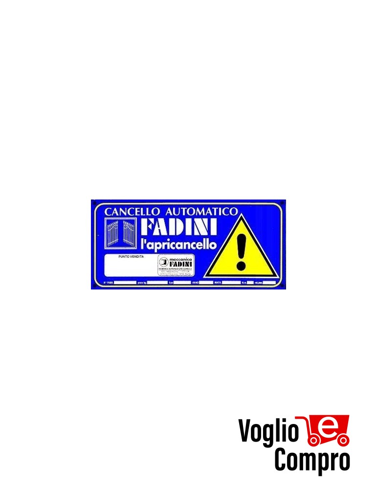 KIT FADINI 633K0VL JUNIOR 633 Automazione  cancelli scorrevoli  residenziale, collettivo e industriale. Peso max. anta  600 kg