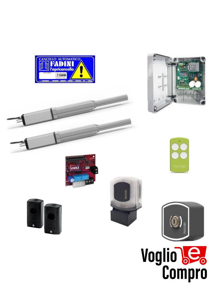 KIT FADINI 8820K0VL HINDI 880 SPRINT Automazione per cancelli a battente max anta 400 kg | Lunghezza max. anta fino a 2,3 m