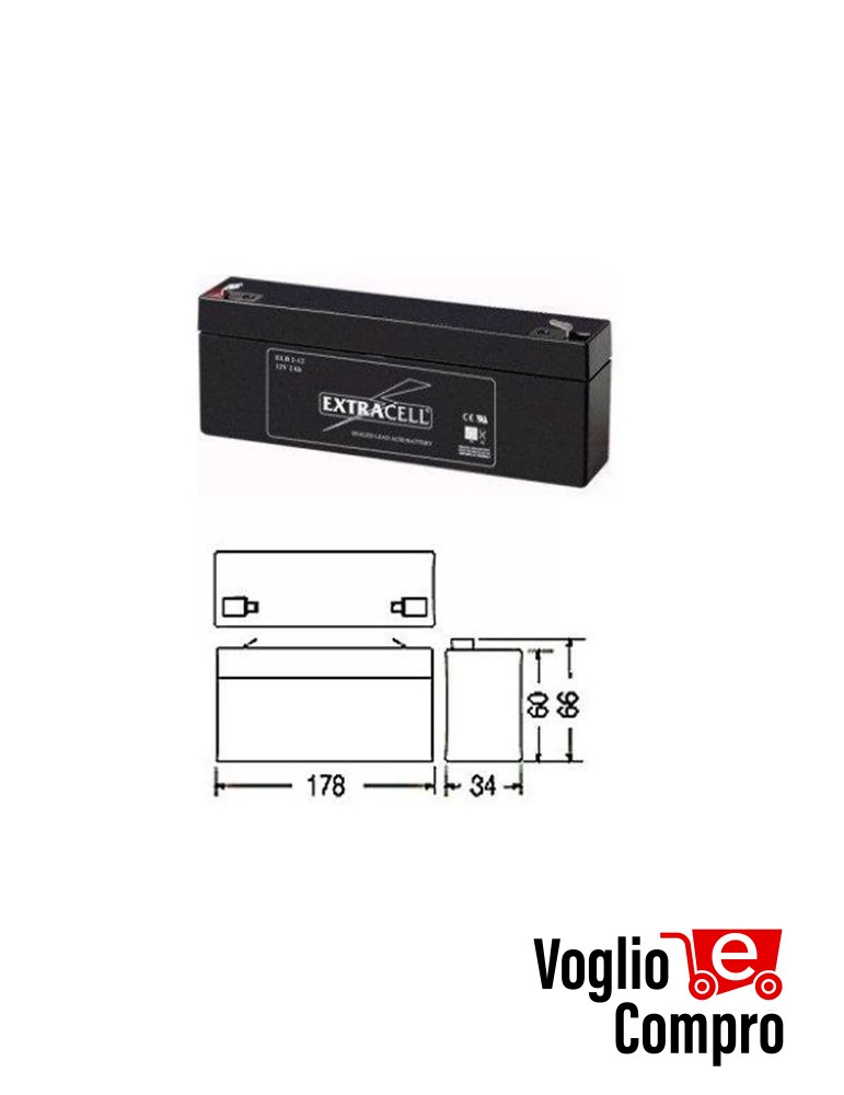ACCUMULATORE COSTEL 12V 1,2Ah AL PIOMBO RICARICABILE PER SIRENA ALLARME