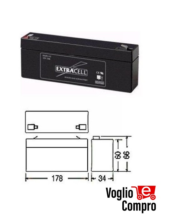 ACCUMULATORE COSTEL 12V 1,2Ah AL PIOMBO RICARICABILE PER SIRENA ALLARME