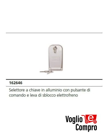 SELETTORE A CHIAVE IN ALLUMINIO E LEVA SBLOCCO ELETTROFRENO PER V2 AGON