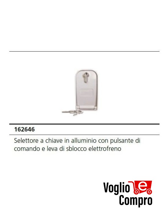 SELETTORE A CHIAVE IN ALLUMINIO E LEVA SBLOCCO ELETTROFRENO PER V2 AGON