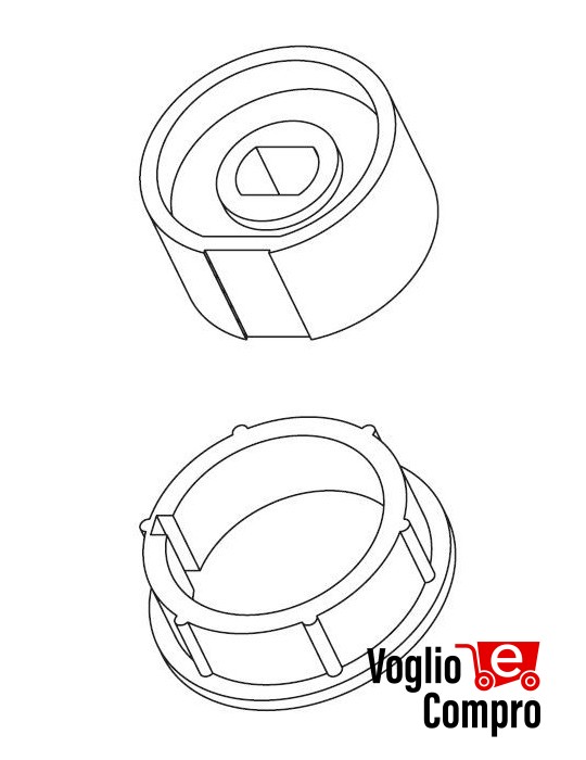 162757-162709  PULEGGIA E CORONA DIAMETRO 50MM TUBOLARI