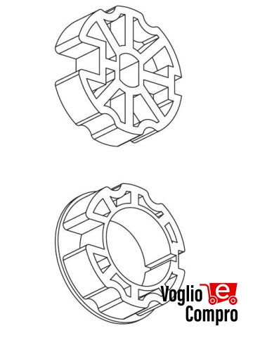 162782-162783 PULEGGIA  E CORONA DIAMETRO 60MM OGIVA ONDULATO TUBOLARI