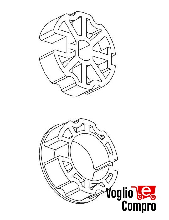 162782-162783 PULEGGIA  E CORONA DIAMETRO 60MM OGIVA ONDULATO TUBOLARI