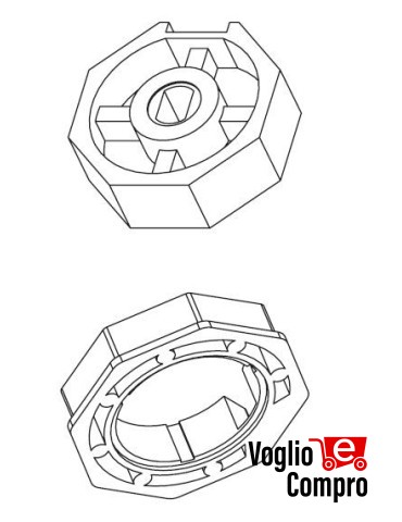 162751-162752 PULEGGIA CORONA OTTAGONALE DIAMETRO 52MM PER MOTORIDUTTORI  TUBOLARI
