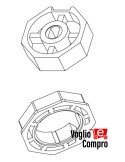 162751-162752 PULEGGIA CORONA OTTAGONALE DIAMETRO 52MM PER MOTORIDUTTORI  TUBOLARI