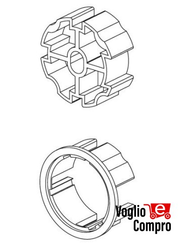 162866-162867 PULEGGIA  E CORONA OTTAGONALE DIAMETRO 57mm PER MOTORIDUTTORI TUBOLARI