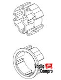 162866-162867 PULEGGIA  E CORONA OTTAGONALE DIAMETRO 57mm PER MOTORIDUTTORI TUBOLARI