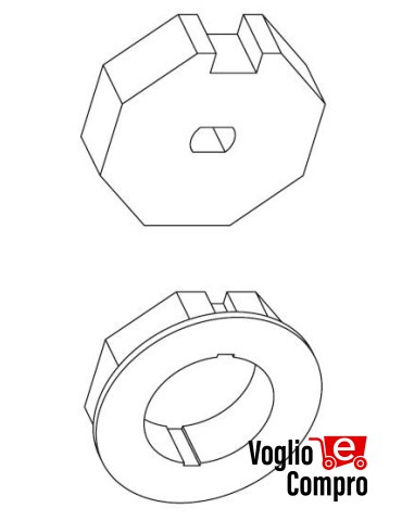 163402-163401 CORONA E PULEGGIA OTTAGONALE DIAMETRO 60MM PER MOTORIDUTTORI  TUBOLARI 45MM