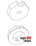 163402-163401 CORONA E PULEGGIA OTTAGONALE DIAMETRO 60MM PER MOTORIDUTTORI  TUBOLARI 45MM