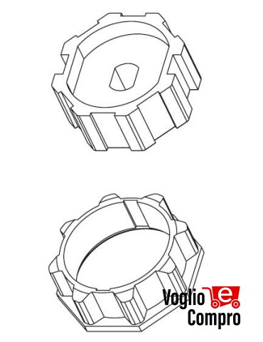 162801-162802 CORONA E PULEGGIA OTTAGONALE V2 DIAMETRO 60mm PER MOTORIDUTTORI TUBOLARI 45mm
