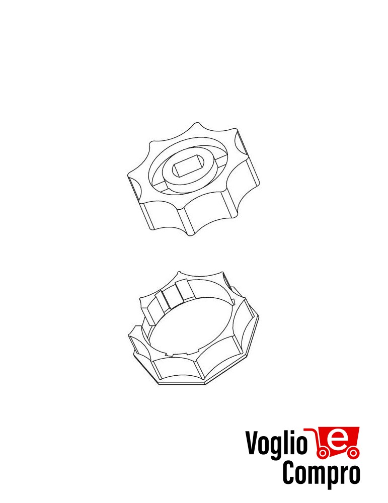 162716-162715 PULEGGIA E CORONA  DIAMETRO 60MM STELLA  PER MOTORIDUTTORI TUBOLARI DIAMETRO 45MM