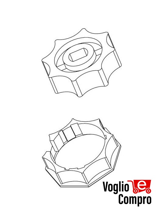 162716-162715 PULEGGIA E CORONA  DIAMETRO 60MM STELLA  PER MOTORIDUTTORI TUBOLARI DIAMETRO 45MM