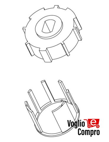 162808-162809 PULEGGIA E CORONA ZF54 PER MOTORI TUBOLARI DIAMETRO 45MM