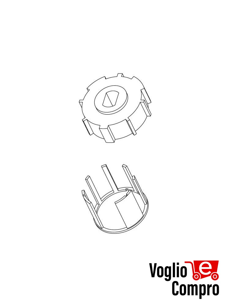 162808-162809 PULEGGIA E CORONA ZF54 PER MOTORI TUBOLARI DIAMETRO 45MM