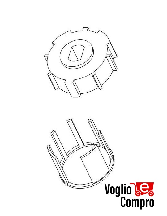 162808-162809 PULEGGIA E CORONA ZF54 PER MOTORI TUBOLARI DIAMETRO 45MM