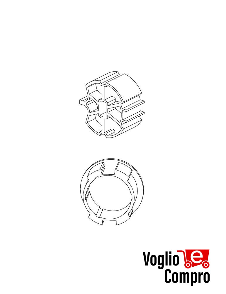 163424-162891 PULEGGIA E CORONA ZF64 PER MOTORIDUTTORI TUBOLARI DIAMETRO 45MM