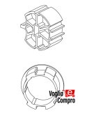 163424-162891 PULEGGIA E CORONA ZF64 PER MOTORIDUTTORI TUBOLARI DIAMETRO 45MM