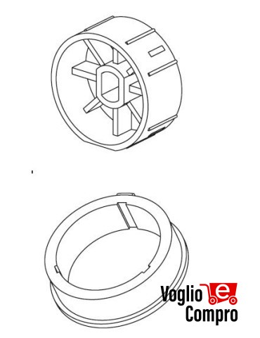 162762-162763 PULEGGIA E CORONA TONDO DIAMETRO  60 x 1,5MM PER MOTORIDUTTORI  TUBOLARI