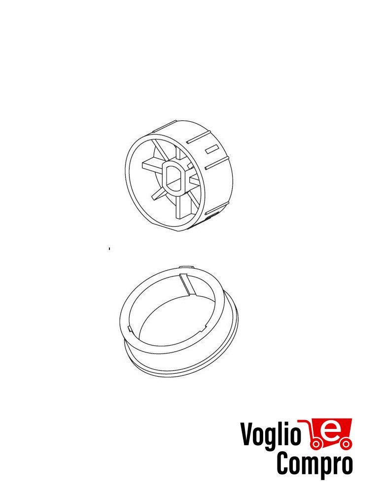 162762-162763 PULEGGIA E CORONA TONDO DIAMETRO  60 x 1,5MM PER MOTORIDUTTORI  TUBOLARI
