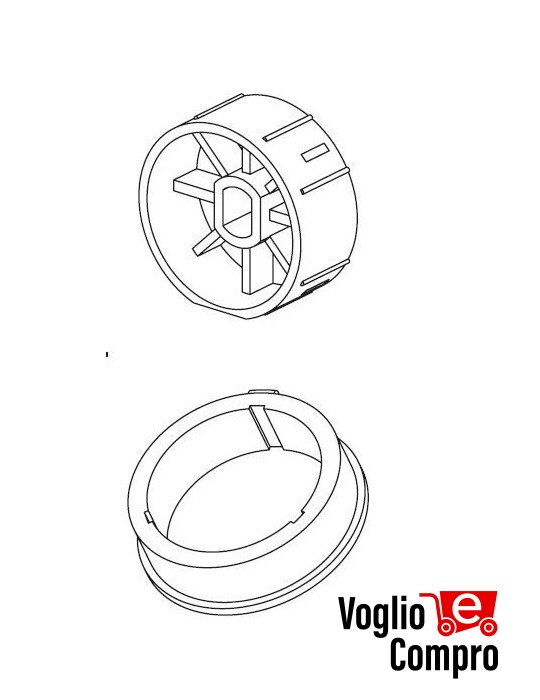 162762-162763 PULEGGIA E CORONA TONDO DIAMETRO  60 x 1,5MM PER MOTORIDUTTORI  TUBOLARI
