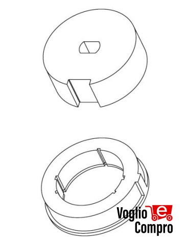 162798-162799 PULEGGIA E CORONA TONDO DIAMETRO 70mm PER MOTORIDUTTORI TUBOLARI DIAMETRO 45mm