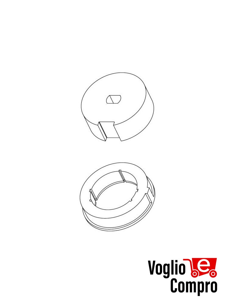 162798-162799 PULEGGIA E CORONA TONDO DIAMETRO 70mm PER MOTORIDUTTORI TUBOLARI DIAMETRO 45mm