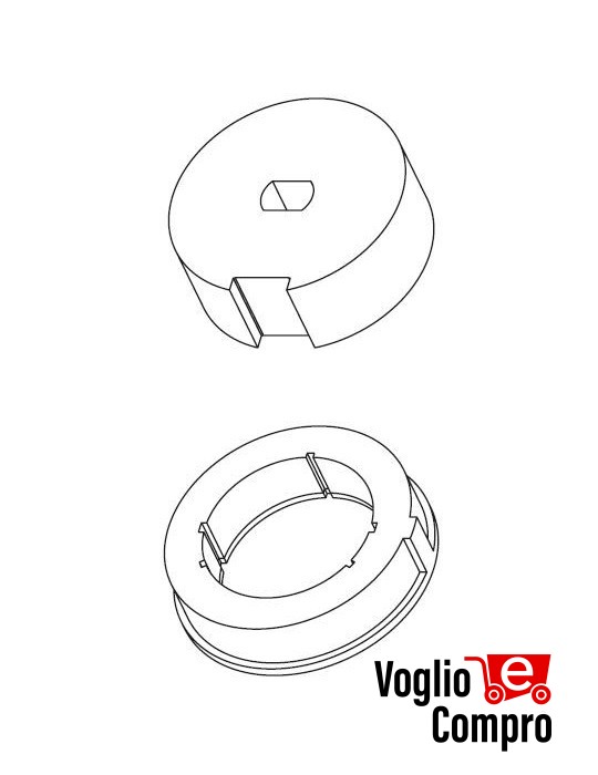 162798-162799 PULEGGIA E CORONA TONDO DIAMETRO 70mm PER MOTORIDUTTORI TUBOLARI DIAMETRO 45mm