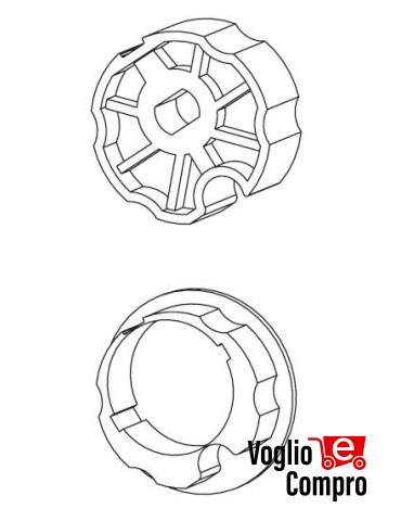 163414-163413 CORONA E PULEGGIA V2 DIAMETRO 63MM OGIVA ROLLERBAT PER MOTORIDUTTORI TUBOLARI