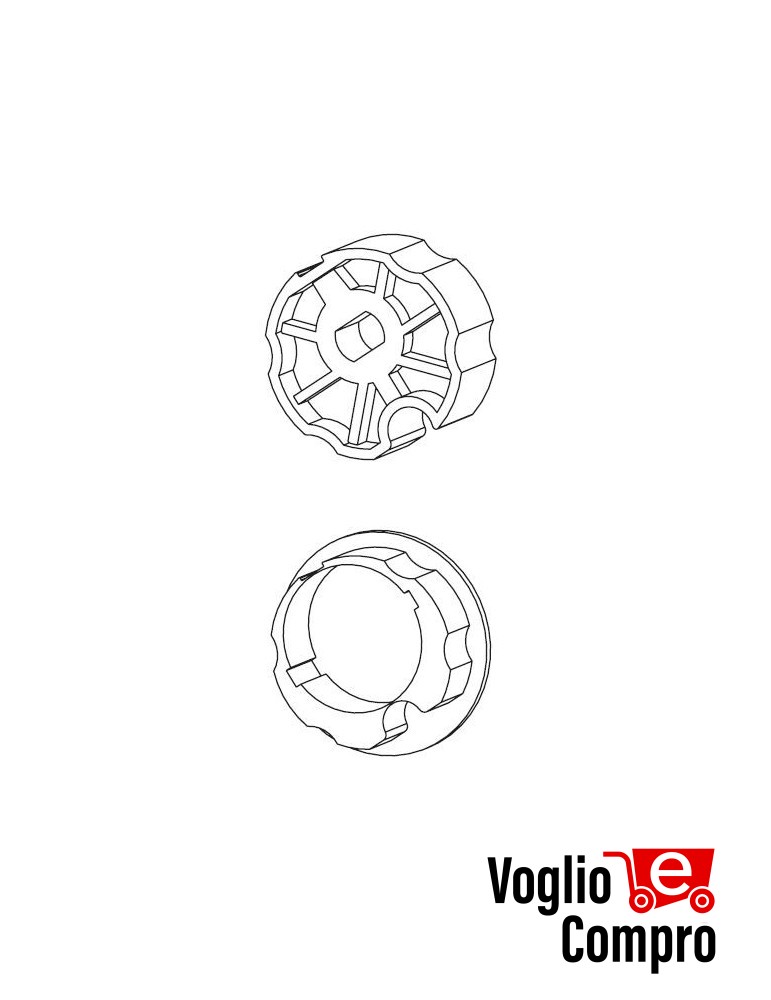 163414-163413 CORONA E PULEGGIA V2 DIAMETRO 63MM OGIVA ROLLERBAT PER MOTORIDUTTORI TUBOLARI