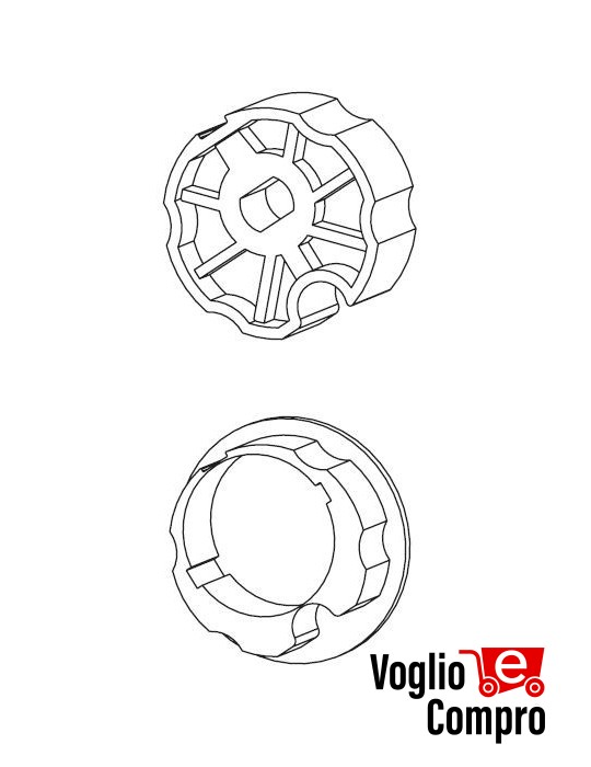 163414-163413 CORONA E PULEGGIA V2 DIAMETRO 63MM OGIVA ROLLERBAT PER MOTORIDUTTORI TUBOLARI
