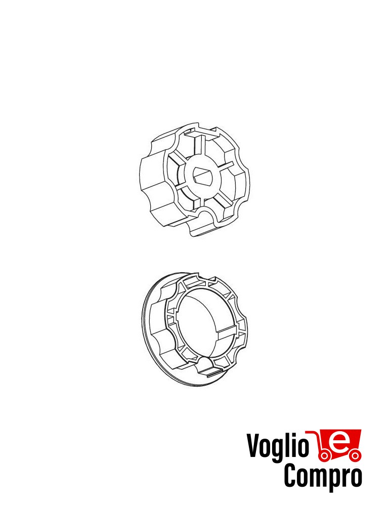 163415-163416 CORONA E  PULEGGIA DIAMETRO 70MM OGIVA  ROLLERBAT PER MOTORIDUTTORI TUBOLARI
