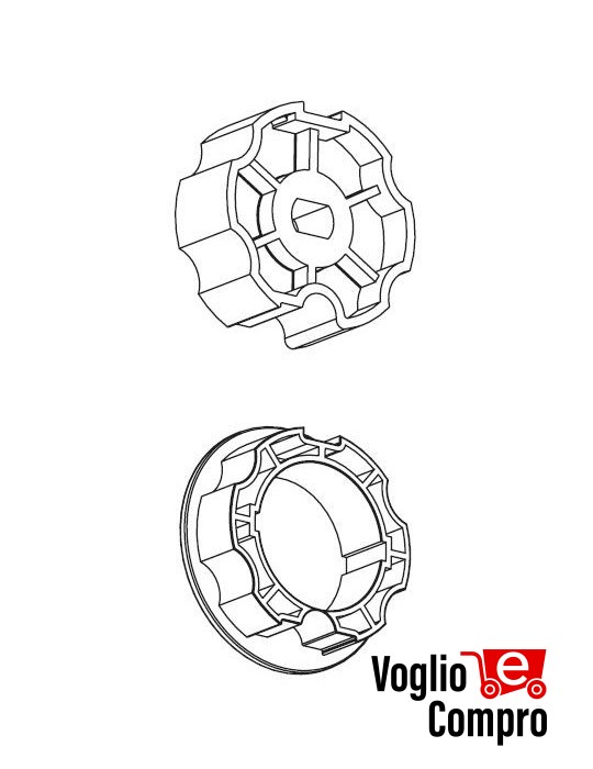 163415-163416 CORONA E  PULEGGIA DIAMETRO 70MM OGIVA  ROLLERBAT PER MOTORIDUTTORI TUBOLARI