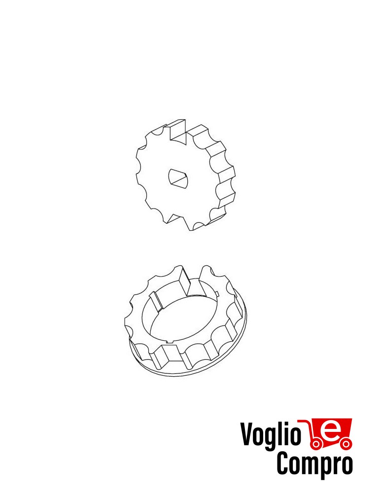 162721-163404 CORONA  E PULEGGIA DIAMETRO 70MM OGIVA PER MOTORIDUTTORI TUBOLARI