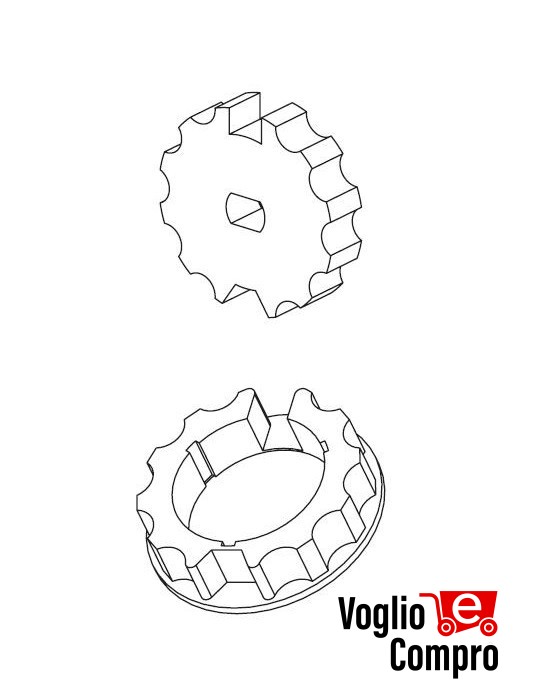 162721-163404 CORONA  E PULEGGIA DIAMETRO 70MM OGIVA PER MOTORIDUTTORI TUBOLARI
