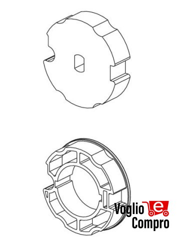 163406-163405 CORONA  E  PULEGGIA  DIAMETRO 78MM  OGIVA ROLLERBAT  PER MOTORIDUTTORI TUBOLARI