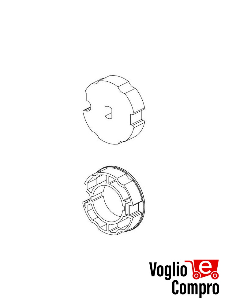 163406-163405 CORONA  E  PULEGGIA  DIAMETRO 78MM  OGIVA ROLLERBAT  PER MOTORIDUTTORI TUBOLARI