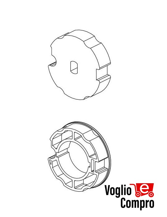 163406-163405 CORONA  E  PULEGGIA  DIAMETRO 78MM  OGIVA ROLLERBAT  PER MOTORIDUTTORI TUBOLARI