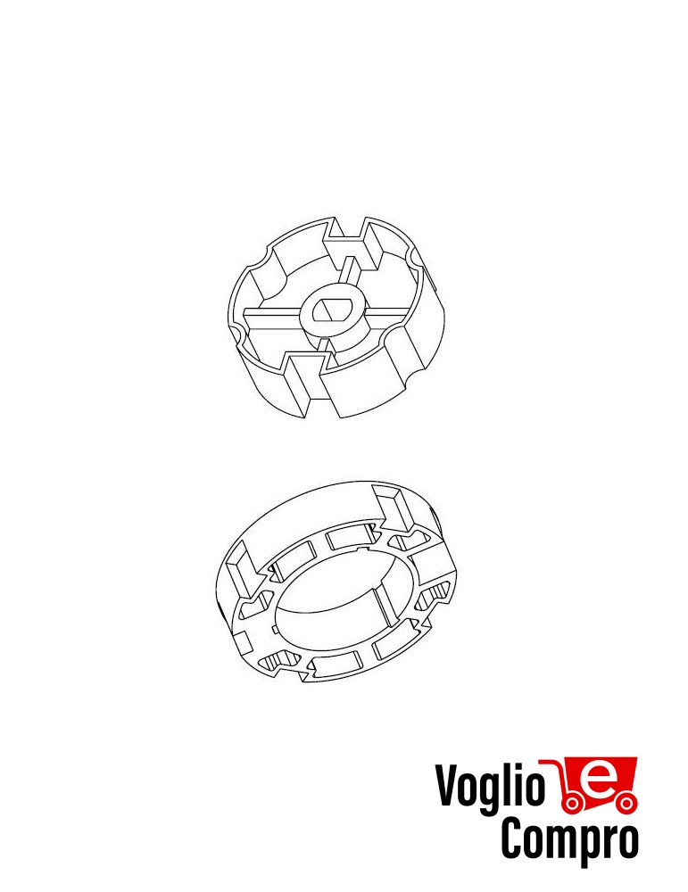 162758-162759 CORONA  E PULEGGIA DIAMETRO  78MM OGIVA PIATTA PER MOTORIDUTTORI TUBOLARI