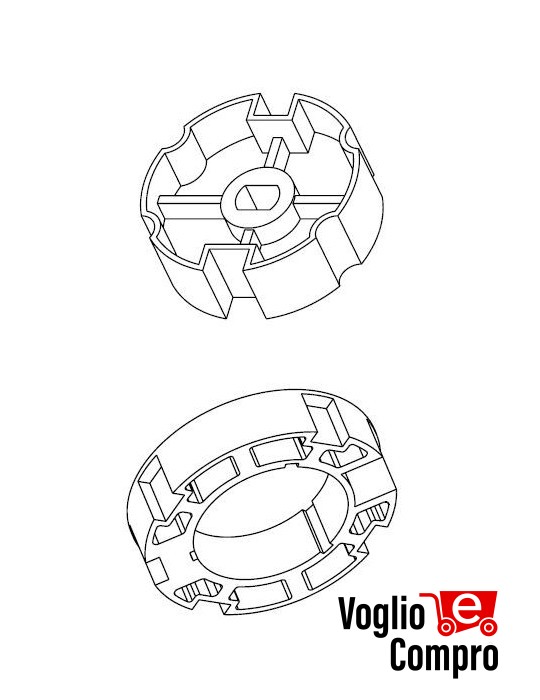 162758-162759 CORONA  E PULEGGIA DIAMETRO  78MM OGIVA PIATTA PER MOTORIDUTTORI TUBOLARI