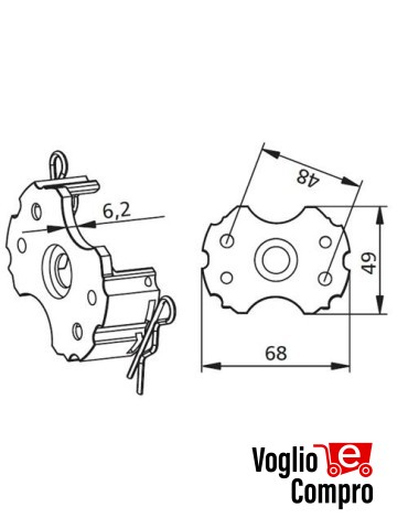 163419 STAFFA  AGGANCIO RAPIDO MOTORIDUTTORI TUBOLARI DIAMETRO45mm Confezione 2 pezzi