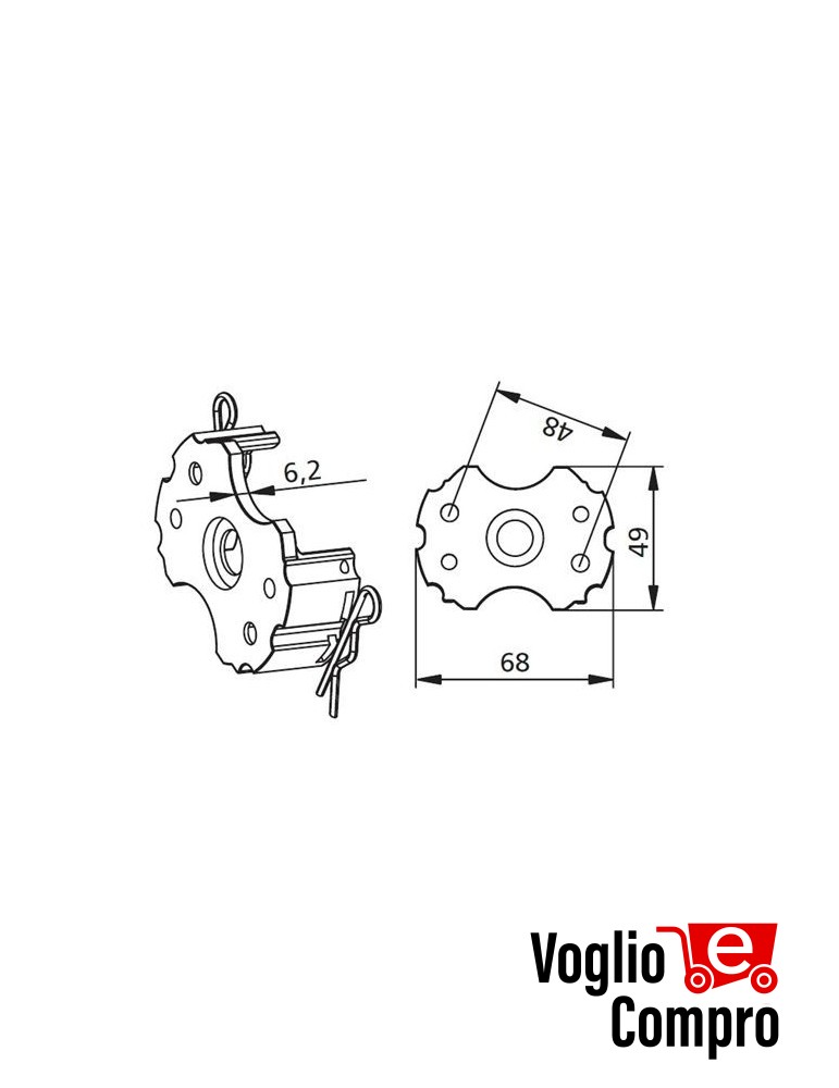 163419 STAFFA  AGGANCIO RAPIDO MOTORIDUTTORI TUBOLARI DIAMETRO45mm Confezione 2 pezzi