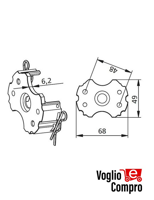 163419 STAFFA  AGGANCIO RAPIDO MOTORIDUTTORI TUBOLARI DIAMETRO45mm Confezione 2 pezzi