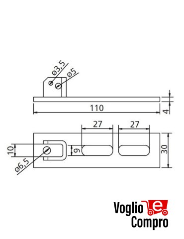 162822 SUPPORTO REGOLABILE VERTICALE CON ASOLE PER MOTORIDUTTORI TUBOLARI