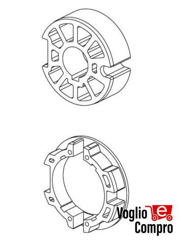 163407-163408CORONA E PULEGGIA DEPRAT DIAMETRO 89MM PER MOTORIDUTTORI TUBOLARI DIAMETRO 59MM