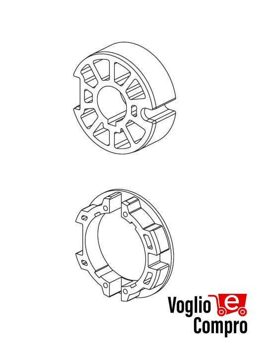 163407-163408CORONA E PULEGGIA DEPRAT DIAMETRO 89MM PER MOTORIDUTTORI TUBOLARI DIAMETRO 59MM