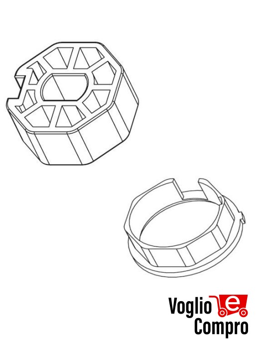 162710 - 162711 CORONA E PULEGGIA OTTAGONALE DIAMETRO 40 TUBOLARI