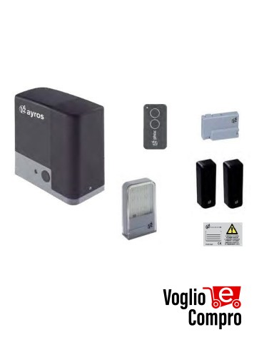 KIT FULL AUTOMAZIONE CANCELLO SCORREVOLE V2 AYROS 600 D 24V FINO 600 Kg